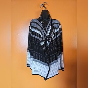 Ivanka Trump Textured Striped Open Front Cardigan Size Medium